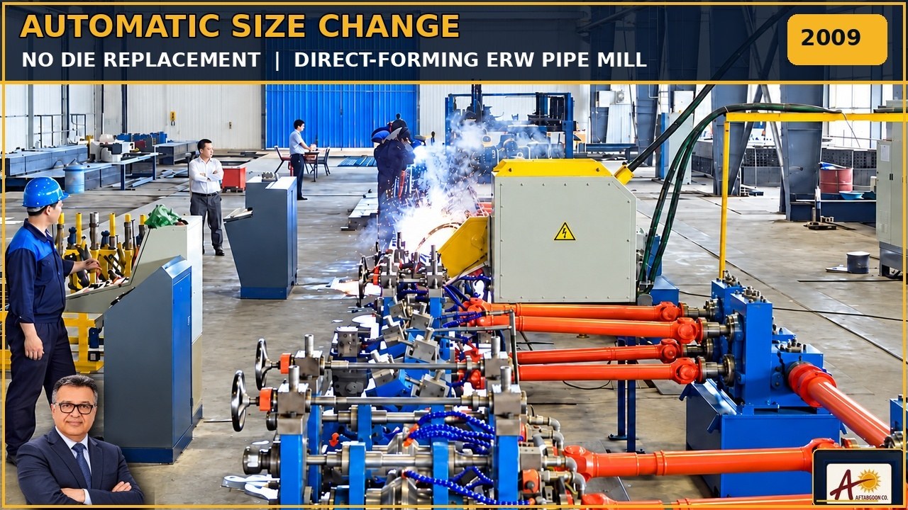 First trial production of the Jooybar Luleh Direct-Forming ERW line in 2009